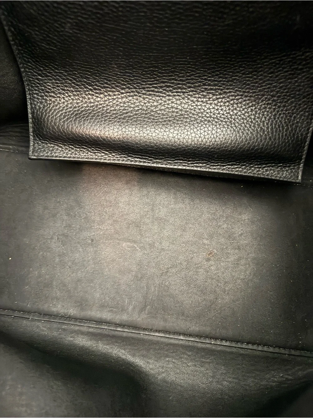 Tory Burch Black Leather Tassel Tote with Double Handles